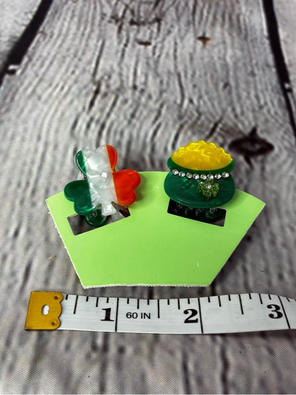 5/$20‎ Piper K Lot of 2 St Patrick’s Day Mini Hair Clips Irish Clover Pot O Gold
